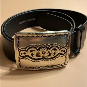 Silpada black leather belt
